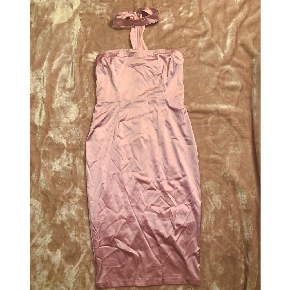 Satin Blush Midi Dress